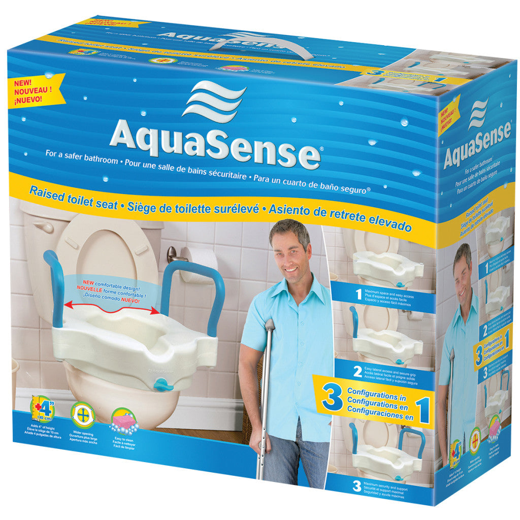Aquasense 3-in-1 Contoured Raised Toilet Seat - BeHope