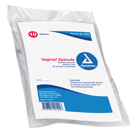 Vaginal Speculum dynarex® Graves NonSterile Office Grade Polystyrene Medium Double Blade Duckbill Disposable Without Light Source Capability - BeHope