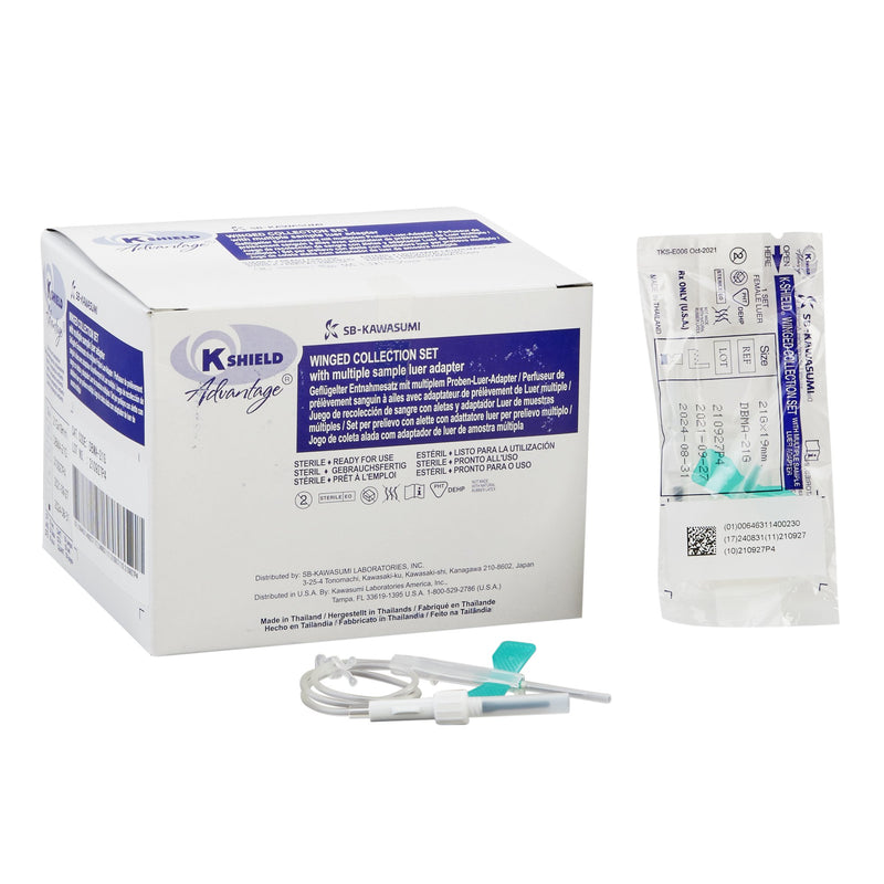 K-shield® Advantage Winged Blood Collection Set with Holder Safety Needle Sterile - BeHope