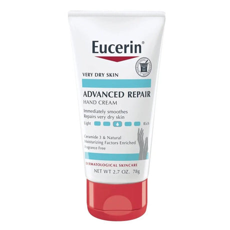 Hand and Body Moisturizer Eucerin® Advanced Repair 2.7 oz. Tube Unscented Cream - BeHope