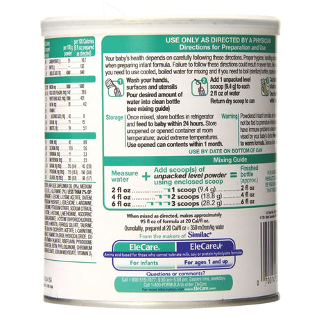 Infant Formula Elecare® Amino Acid Based for Food Allergies - BeHope