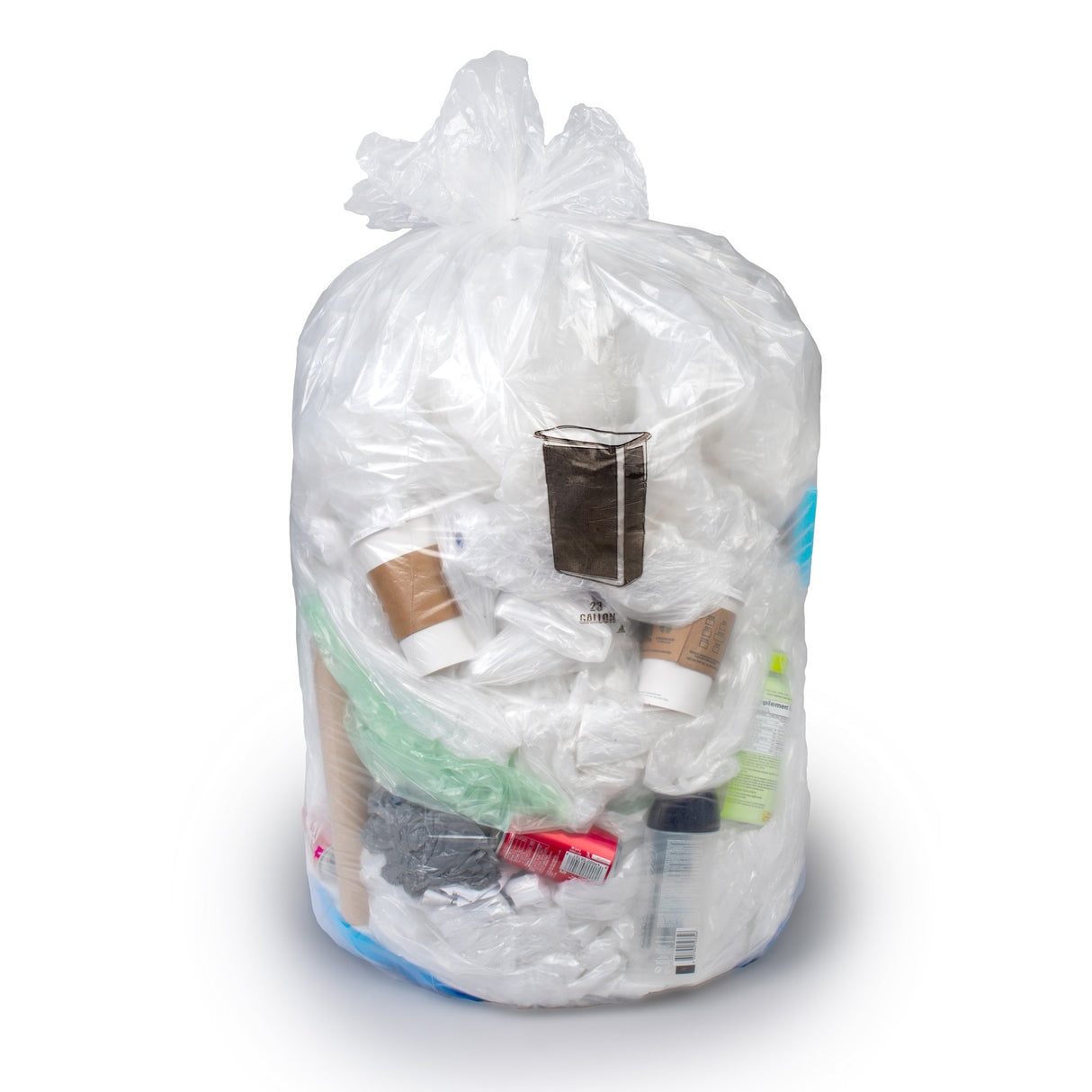 Trash Bag Colonial Bag 45 gal. Clear HDPE 22 Mic. 40 X 48 Inch X-Seal Bottom Flat Pack