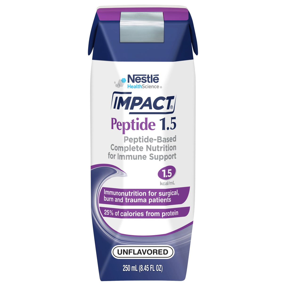 Tube Feeding Formula Impact® Peptide 1.5 Unflavored Liquid 250 mL Carton - BeHope