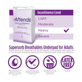 Disposable Underpad Attends® Supersorb™ Maximum Low Air Loss and Repositioning 30 X 36 Inch Dry-Lock® Core Heavy Absorbency - BeHope