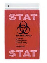 Specimen Transport Bag with Document Pouch Reclosable Biohazard STAT - BeHope