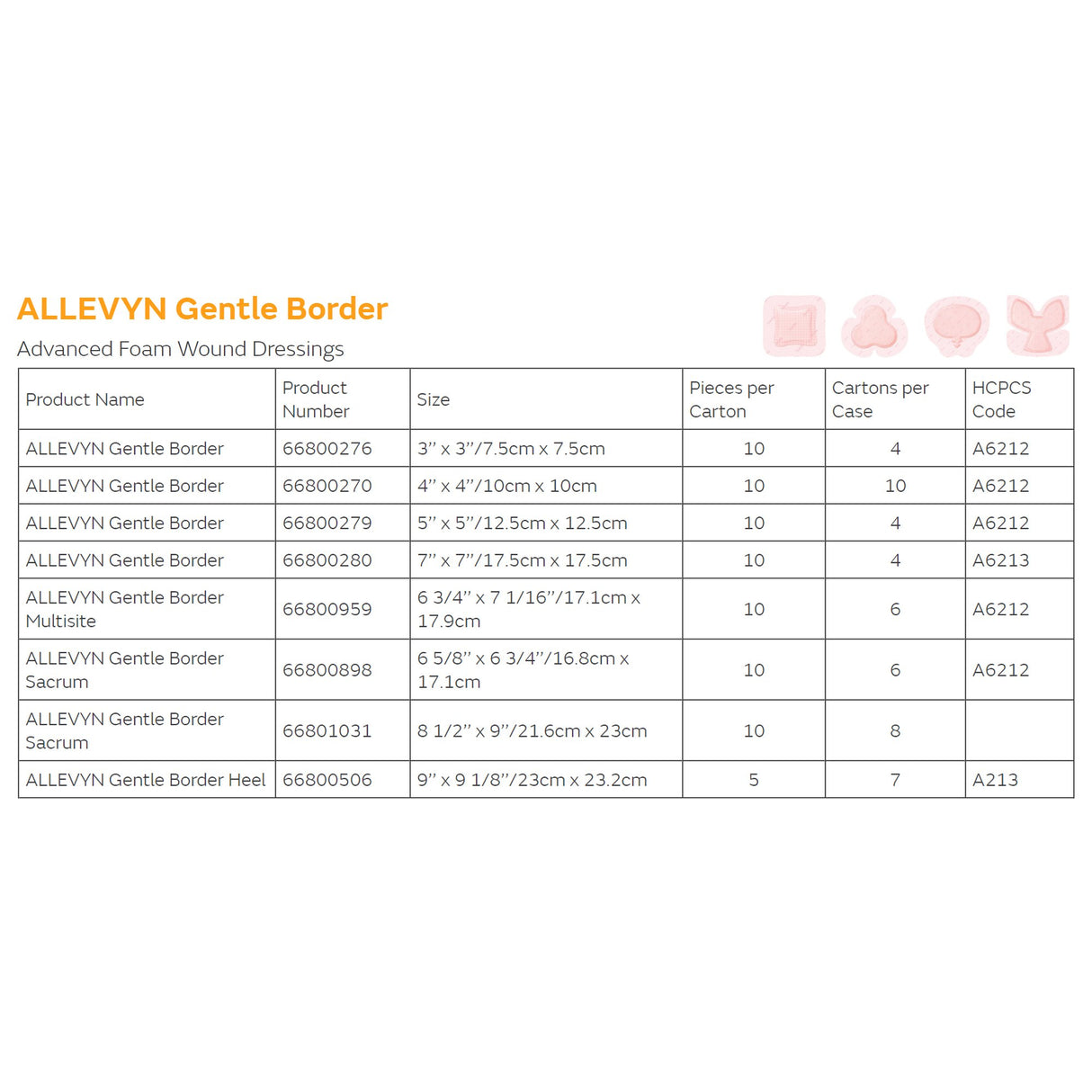 Foam Dressing Allevyn Gentle Border 6-5/8 X 6-3/4 Inch With Border Film Backing Silicone Gel Adhesive Sacral Sterile - BeHope