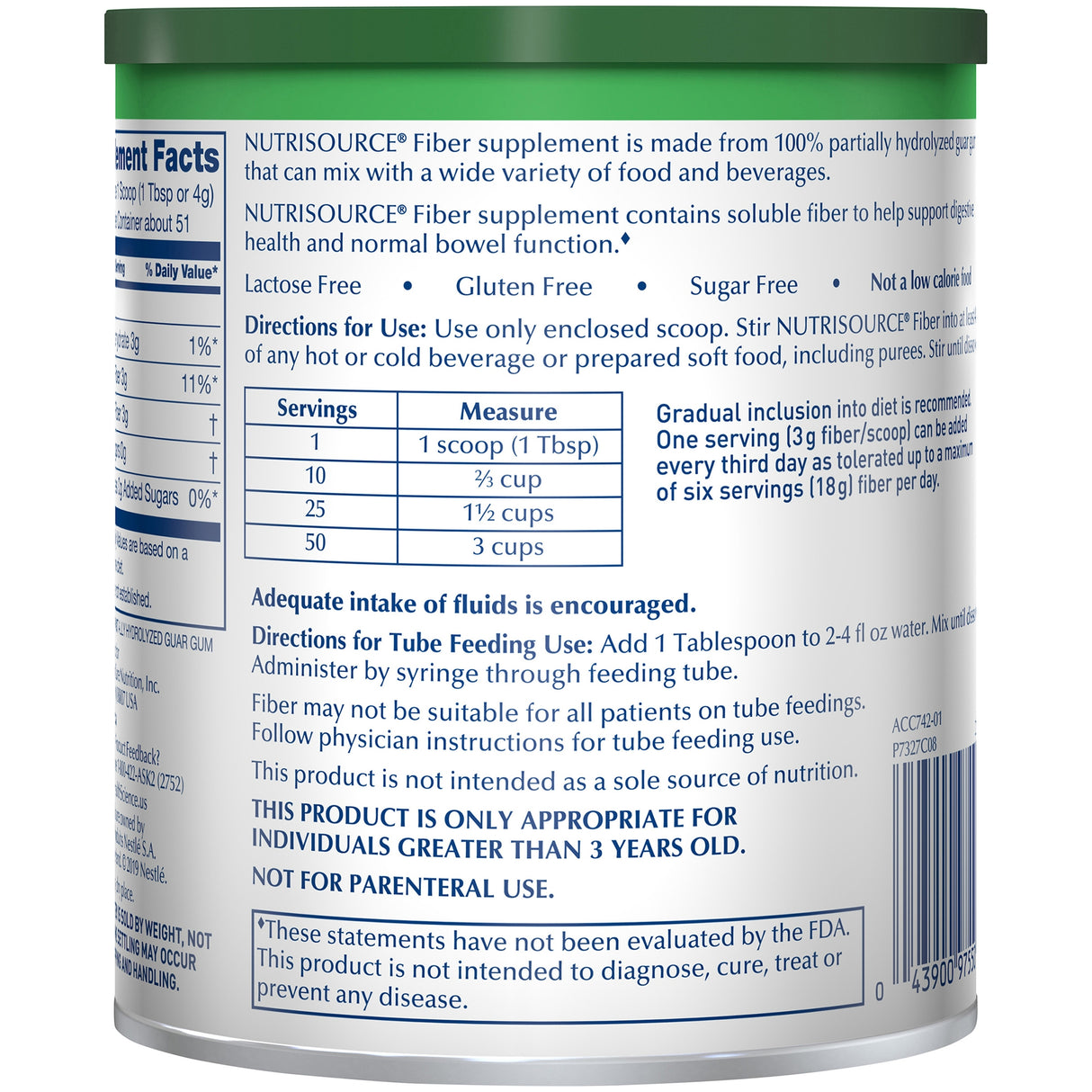 Nutrisource® Fiber Powder for Digestive Health and Bowel Function - BeHope