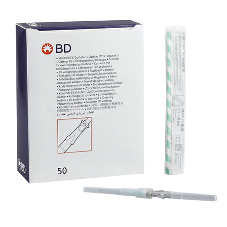 Peripheral IV Catheter Insyte™ Autoguard™ BC 18 Gauge 1.16 Inch BD Vialon Straight Hub Blood Control Push Button Safety - BeHope