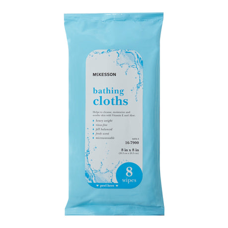 Rinse-Free Bath Wipe McKesson Soft Pack Scented 8 Count