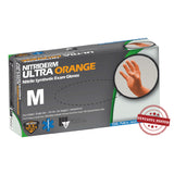 Exam Glove Nitriderm® Ultra Orange™ Nonsterile Nitrile Chemo Fentanyl Tested - BeHope