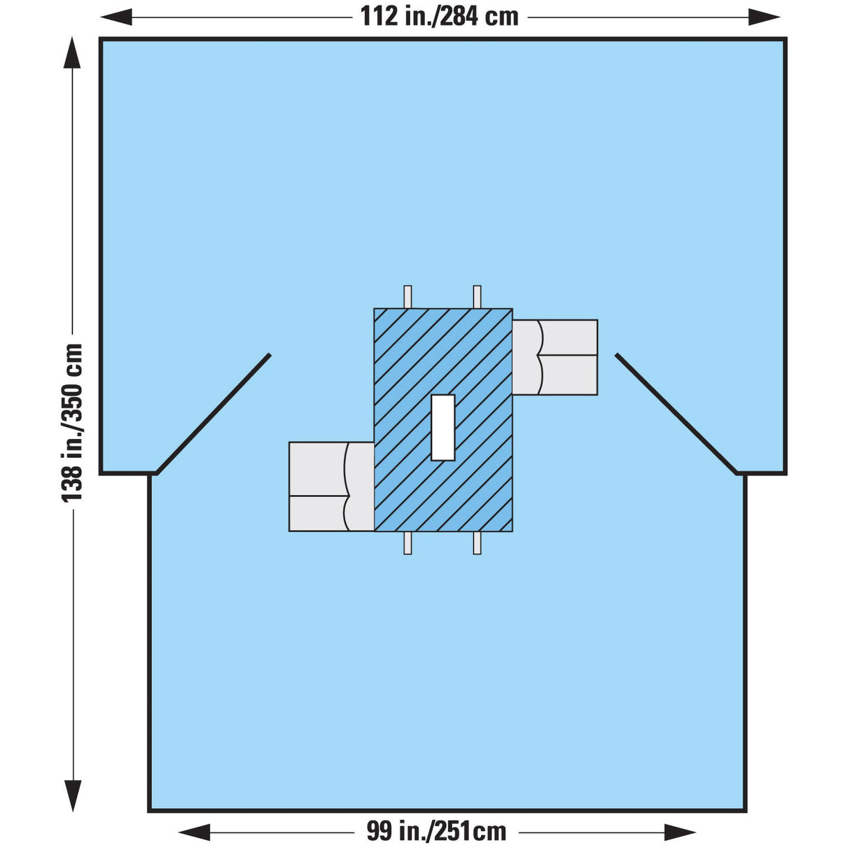 Neurology Drape Halyard Basics* Universal Spine Drape 112 W X 99 W X 138 L Inch Sterile - BeHope