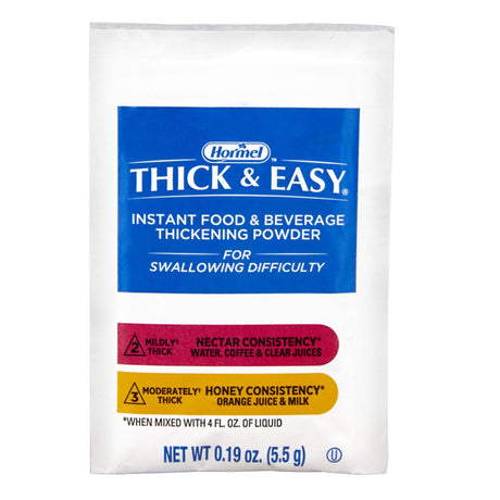 Food and Beverage Thickener Thick & Easy® 5.5 Gram Individual Packet Unflavored Powder IDDSI Level 2 Mildly Thick - BeHope
