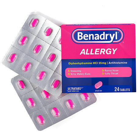 Allergy Relief Benadryl® 25 mg Strength Tablet 24 per Box - BeHope