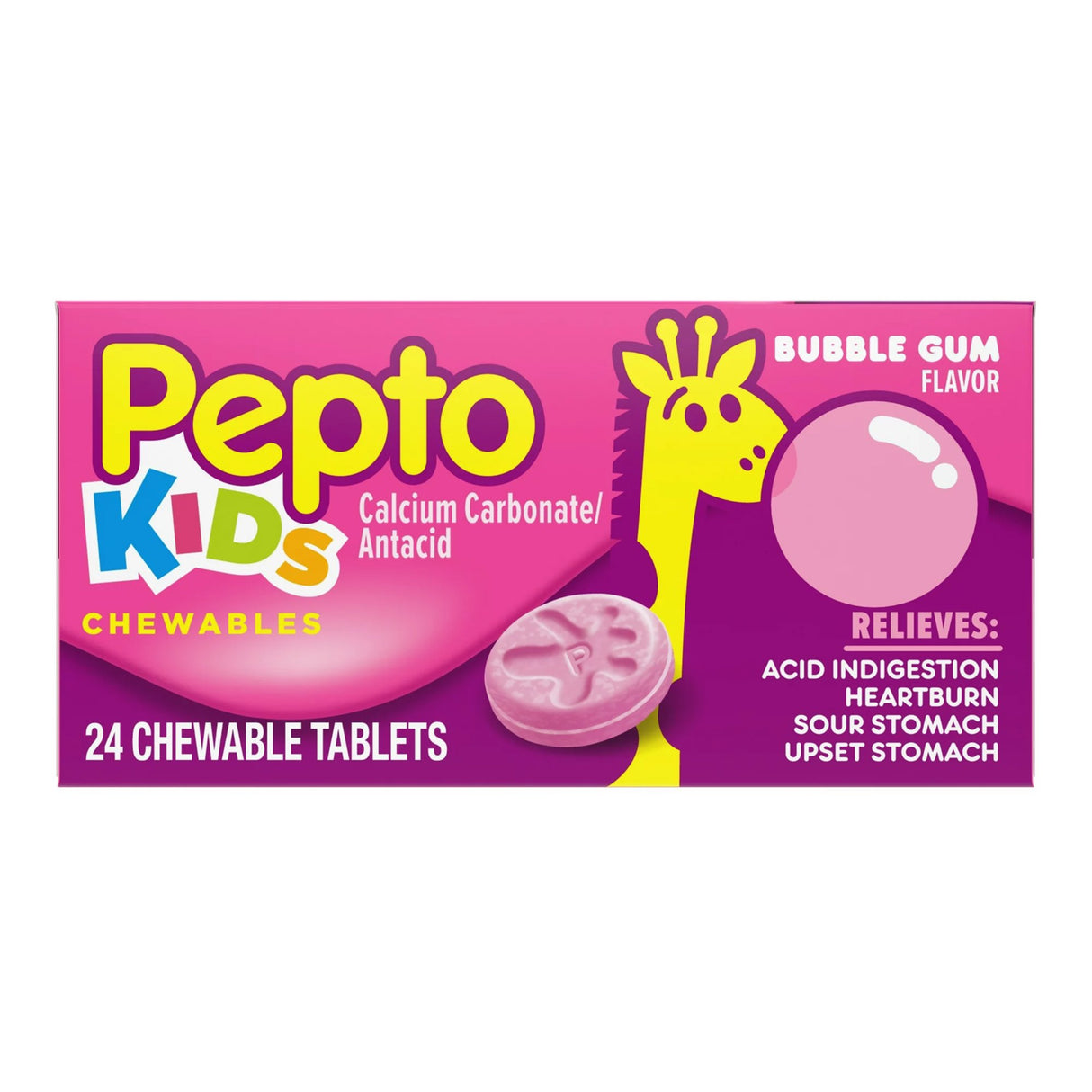 Antacid Children's Pepto® 400 mg Strength Chewable Tablet 24 per Box - BeHope