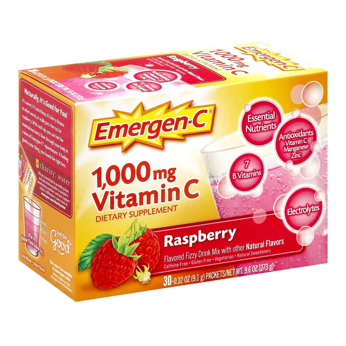 Oral Supplement Emergen-C® Daily Immune Support Raspberry Flavor Powder 0.30 oz. Individual Packet - BeHope