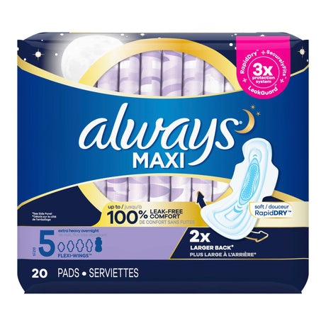 Feminine Pad Always® Maxi Overnight Heavy Absorbency - BeHope