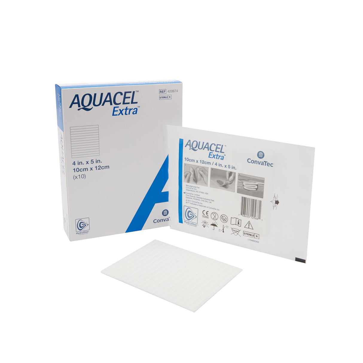 Gelling Fiber Wound Dressing AquacelÂ® Extraâ„¢ 4 X 5 Inch Rectangle Sterile - BeHope