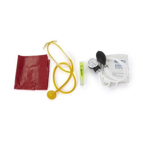 Single Patient Use MRSA Kit with thermometer Hopkins® 23 to 33 cm Adult Cuff Single Head Disposable Stethoscope Pocket Aneroid - BeHope