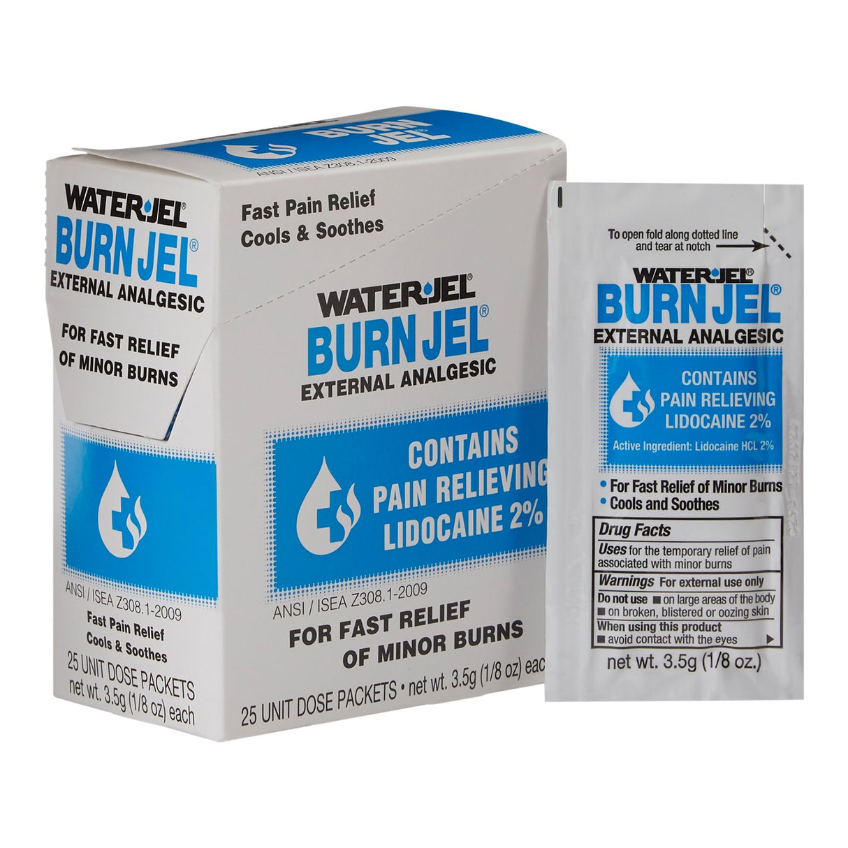 Burn Relief Lidocaine Water Jel® Burn Jel® Topical Gel 3.5 Gram Individual Packet - BeHope