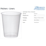 Pitcher Liner Medegen Translucent, Polystyrene, Graduated, 28 oz. - BeHope