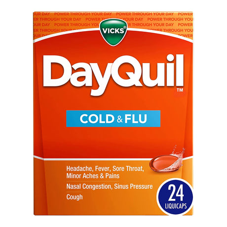 Cold and Cough Relief DayQuil® 325 mg - 10 mg - 5 mg Strength Gelcap 24 per Box - BeHope