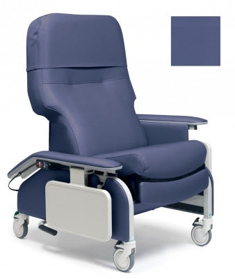 Clinical Drop Arm Recliner Royal Blue Casters - BeHope