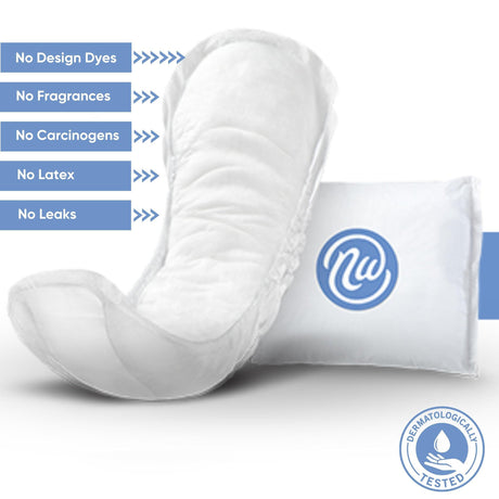 Bladder Control Pad Nexwear Maximum Regular 12 Inch Length Heavy Absorbency Super Absorbent Core One Size Fits Most - BeHope