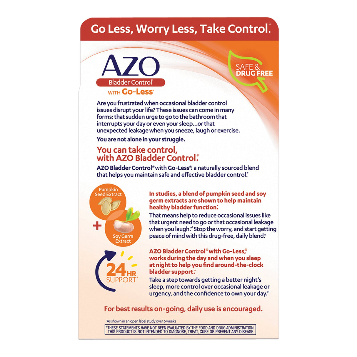 Urinary Pain Relief AZO Pumpkin Seed / Soy Germ Extracts Capsule 54 per Box - BeHope