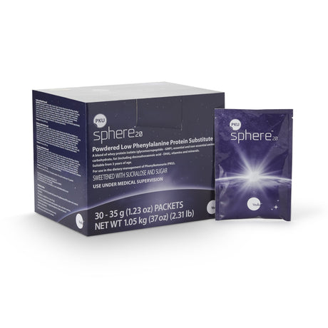 Oral Supplement PKU sphere® 20 Vanilla Flavor Powder 35 Gram Individual Packet - BeHope