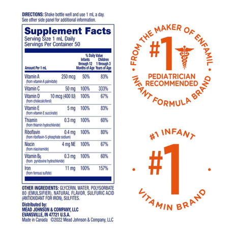 Pediatric Multivitamin Supplement Poly·vi·sol® with Iron Oral Drops - BeHope