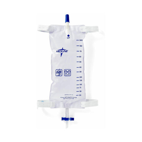 Urinary Leg Bag Medline® Anti-Reflux Valve Sterile 1,100 mL Vinyl / Flocked - BeHope
