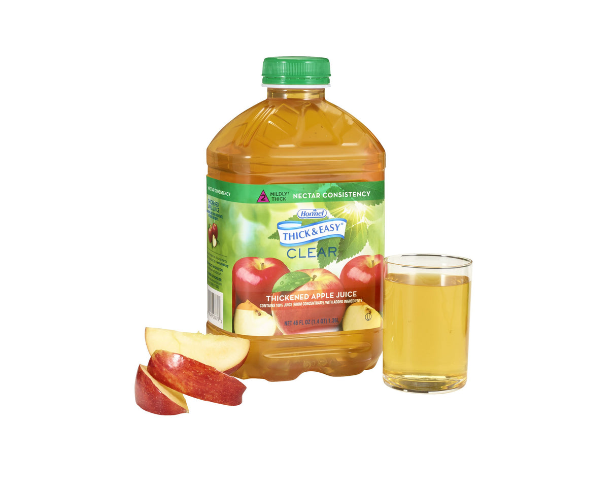 Thickened Beverage Thick & Easy® 46 oz. Bottle Apple Flavor Liquid IDDSI Level 2 Mildly Thick - BeHope