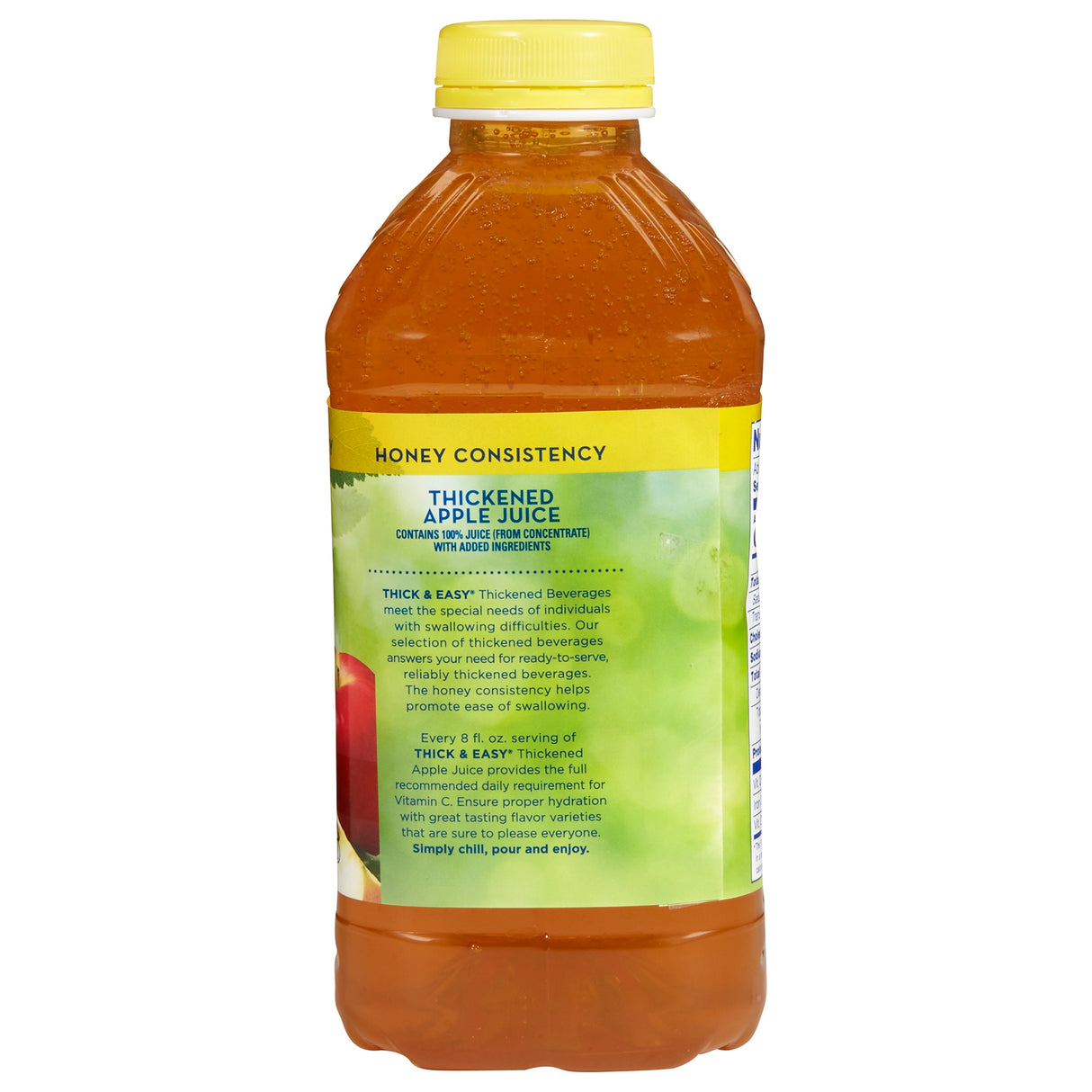 Thickened Beverage Thick & Easy® 46 oz. Bottle Apple Flavor Liquid IDDSI Level 3 Moderately Thick/Liquidized - BeHope