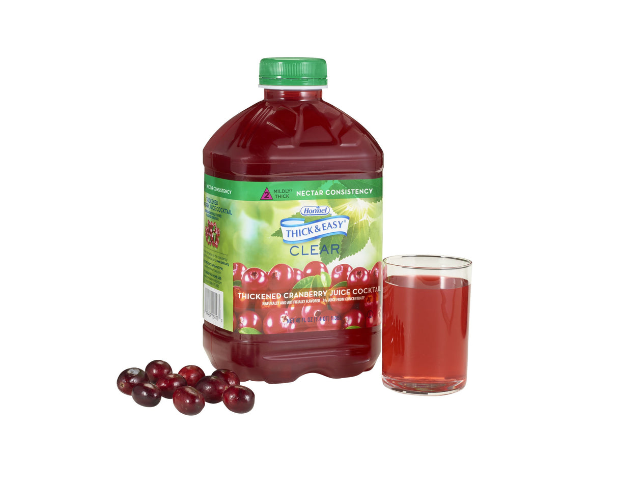 Thickened Beverage Thick & Easy® 46 oz. Bottle Cranberry Juice Cocktail Flavor Liquid IDDSI Level 2 Mildly Thick - BeHope