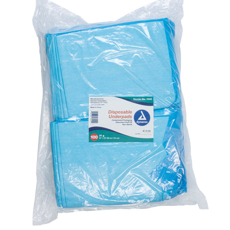 Disposable Underpad Dynarex® 23 X 24 Inch Fluff Light Absorbency - BeHope