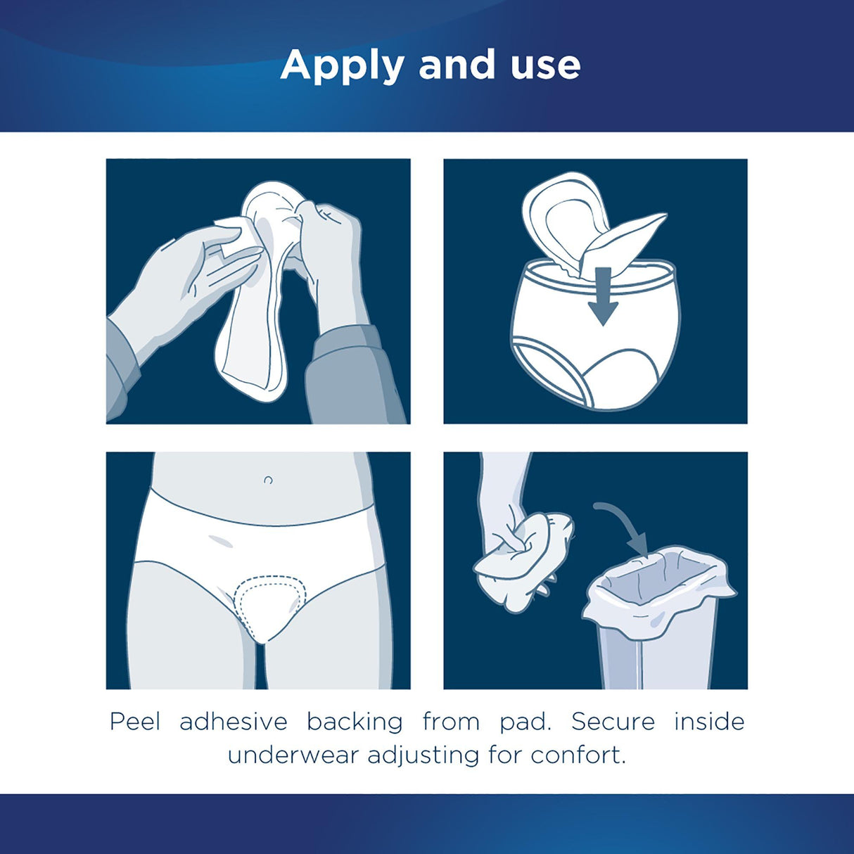 Bladder Control Pad Attends® Discreet 6 Inch Length Light Absorbency Polymer Core One Size Fits Most - BeHope