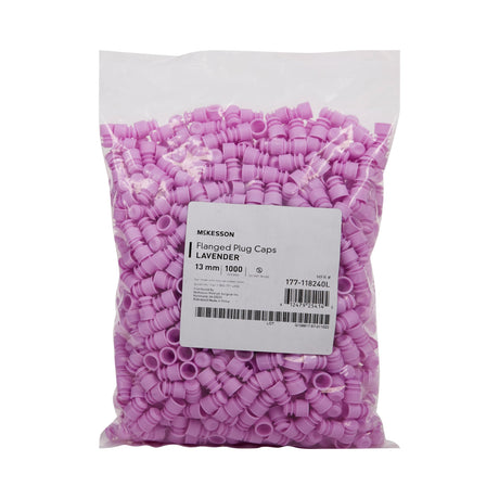 McKesson Tube Closure Polyethylene Flanged Plug Cap Lavender 13 mm For Use with 13 mm Blood Drawing Tubes, Glass Test Tubes, Plastic Culture Tubes NonSterile - BeHope
