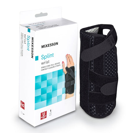 Wrist Brace McKesson Foam / Nylon Left Hand Black One Size Fits Most - BeHope