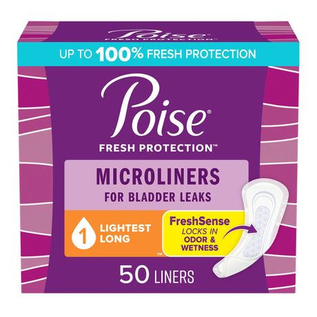 Incontinence Liner Poise Fresh Protection Microliners 6.9 Inch Length Light Absorbency Sodium Polyacrylate Core One Size Fits Most - BeHope
