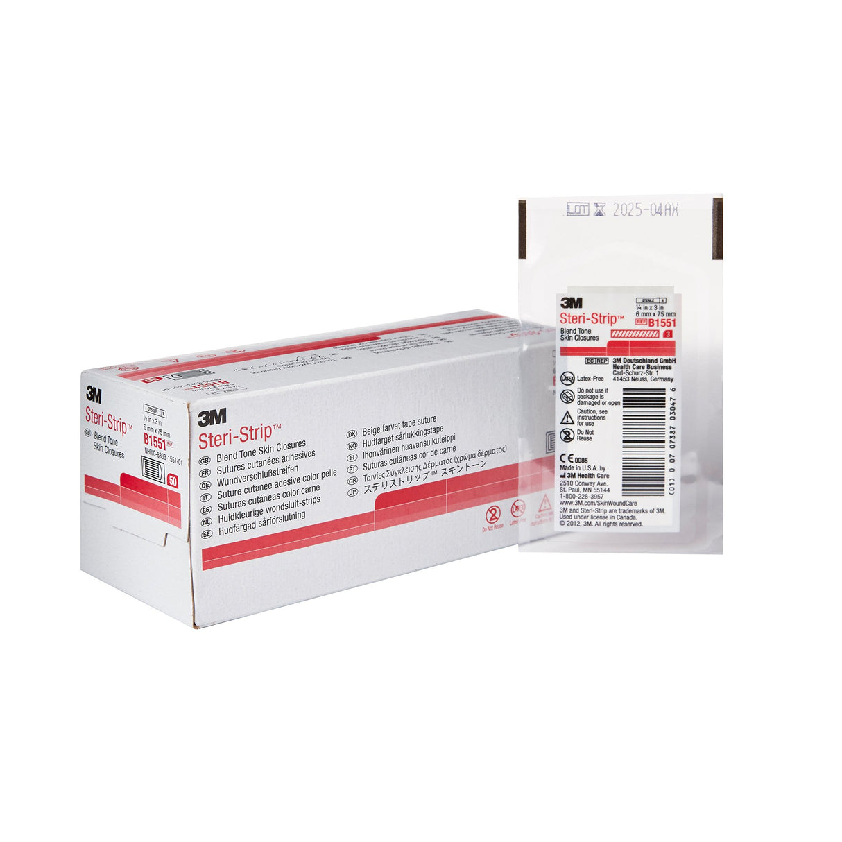 Skin Closure Strip Steri-Strip™ 1/4 X 3 Inch Nonwoven Material Flexible Strip Tan - BeHope