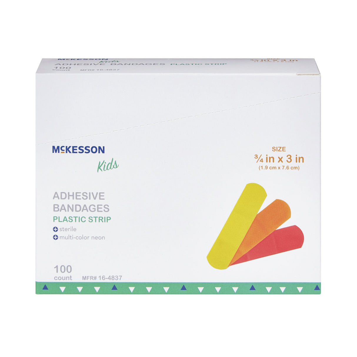 Adhesive Strip McKesson Kids™ Plastic Neon 3/4 X 3 Inch Sterile - BeHope