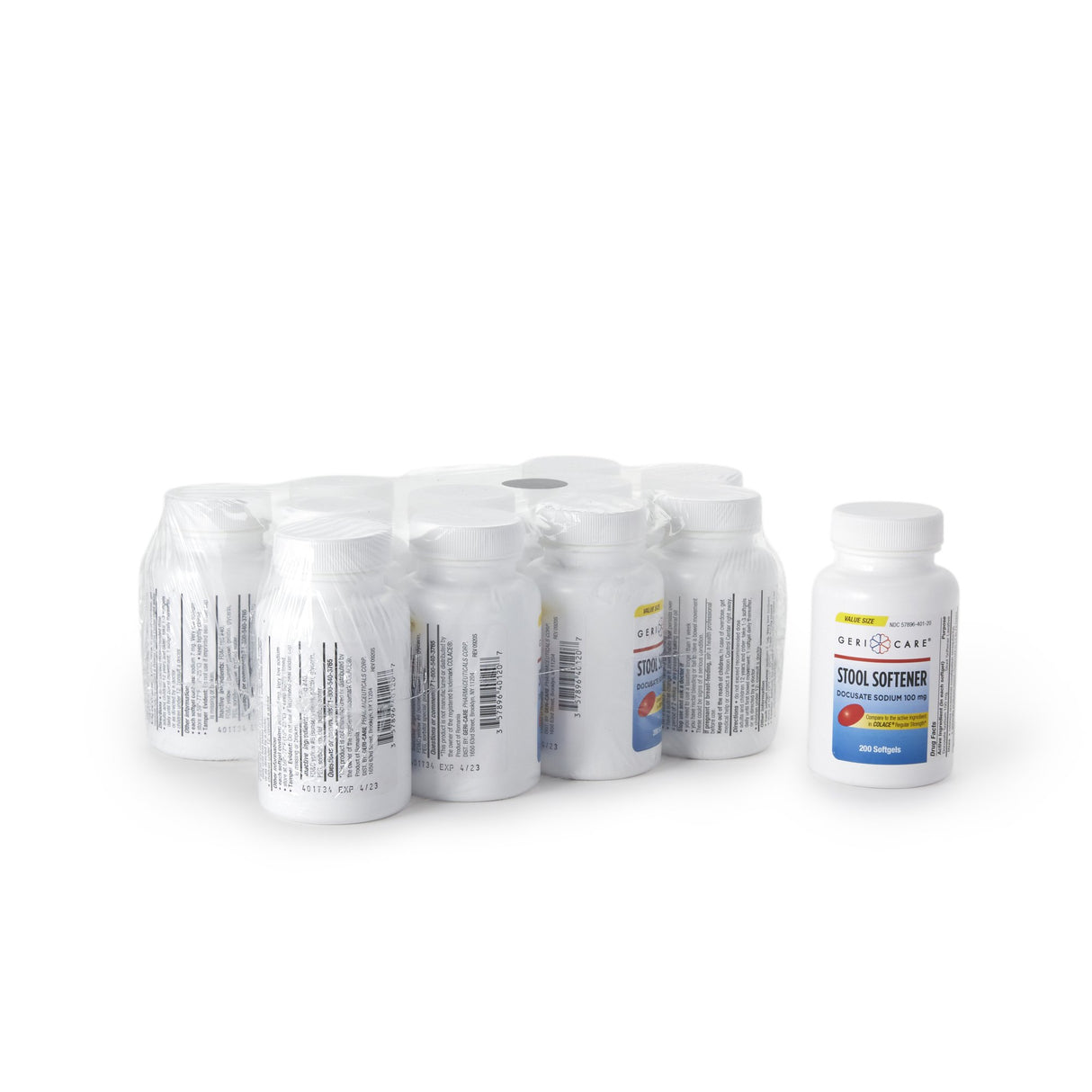 Stool Softener Geri-Care® Softgel 200 per Bottle 100 mg Strength Docusate Sodium - BeHope