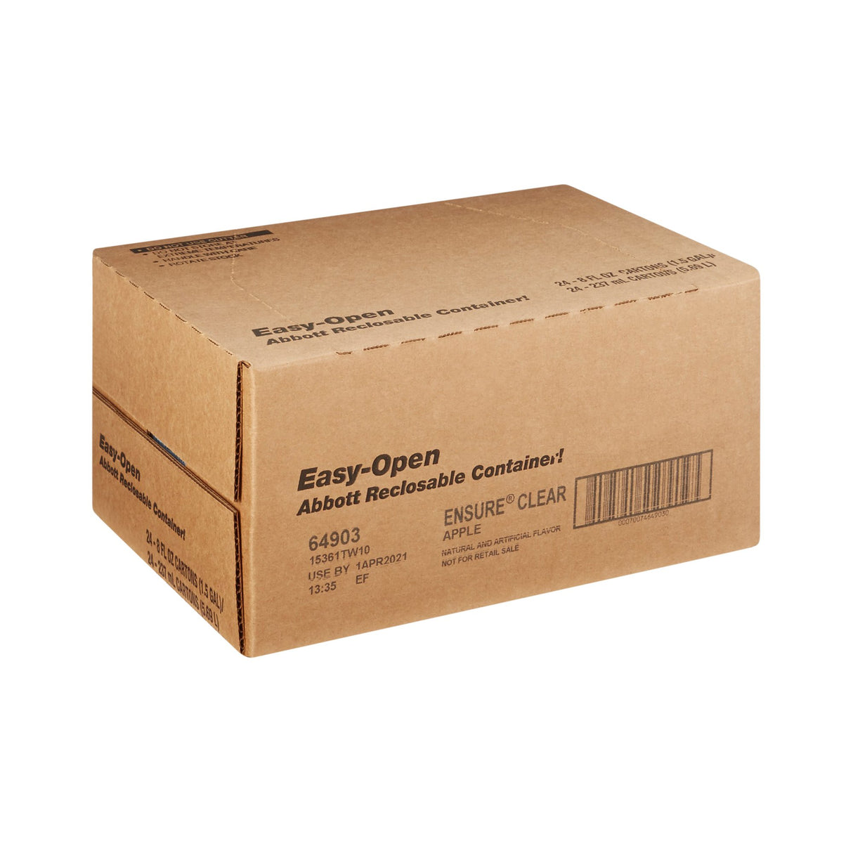 Oral Supplement Ensure® Clear Therapeutic Nutrition Apple Flavor Liquid 8 oz. Reclosable Carton - BeHope