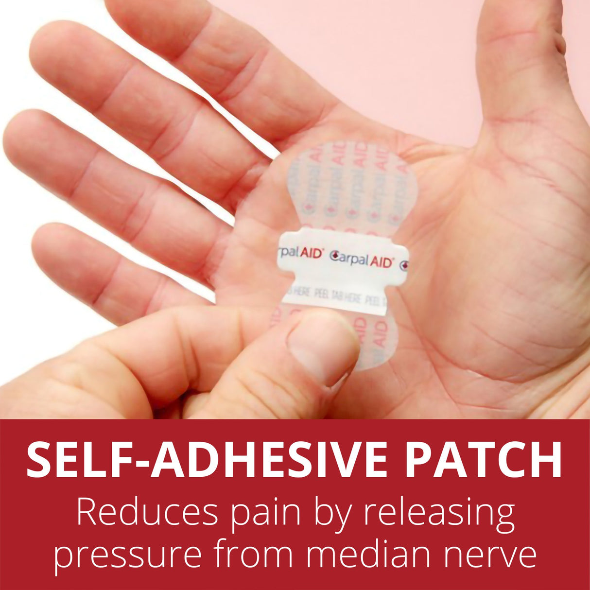 Hand-Based Carpal Tunnel Support Carpal AID® Patch Plastic Left or Right Hand Clear One Size Fits Most - BeHope