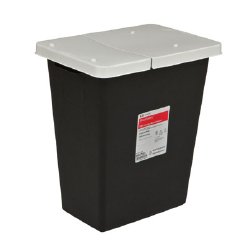 RCRA Waste Container SharpSafety Black Base 26 H X 12-3/4 D X 18-1/4 W Inch Horizontal Entry 18 Gallon