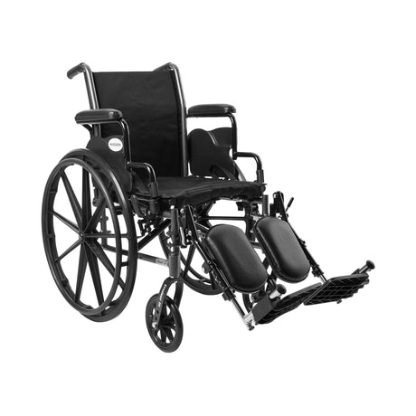 Lightweight Wheelchair McKesson Dual Axle Desk Length Arm Swing-Away Elevating Legrest Black Upholstery 16 Inch Seat Width Adult 300 lbs. Weight Capacity - BeHope