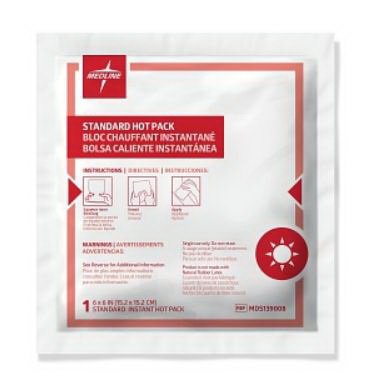Instant Hot Pack Medline Medium Plastic / Sodium Acetate Disposable - BeHope