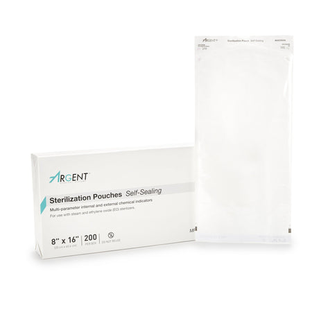 Sterilization Pouch McKesson Argent™ Sure-Check® Ethylene Oxide (EO) Gas / Steam 8 X 16 Inch Transparent / Blue Self Seal Paper / Film - BeHope