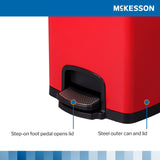 Trash Can McKesson 20 Quart / 5 gal. Red Metal Square - BeHope