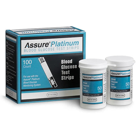 Blood Glucose Test Strips Assure® Platinum 100 Strips per Pack - BeHope